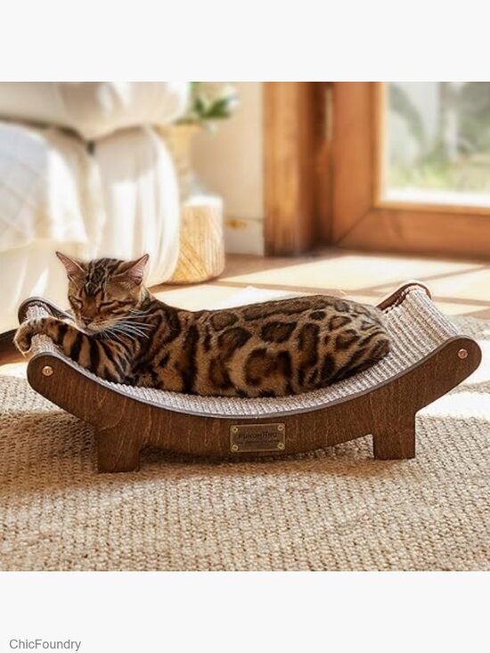 Other - 23.6" Cat Scratcher Bed Sisal Durable Scratching Pad Natural Hammock Wood Frame
